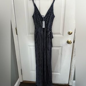 Baltic Born- NWT Navy Strip Tank Jumpsuit